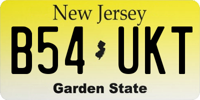 NJ license plate B54UKT