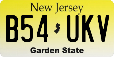 NJ license plate B54UKV
