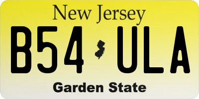 NJ license plate B54ULA