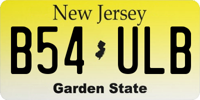 NJ license plate B54ULB