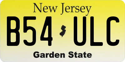 NJ license plate B54ULC