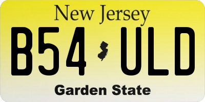NJ license plate B54ULD