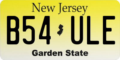 NJ license plate B54ULE
