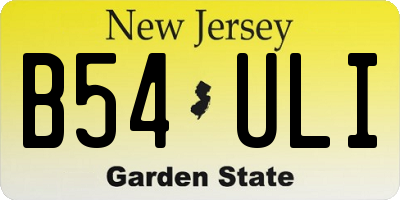 NJ license plate B54ULI