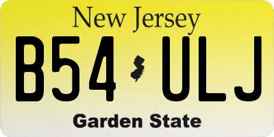 NJ license plate B54ULJ