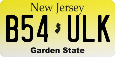 NJ license plate B54ULK