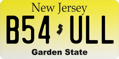 NJ license plate B54ULL