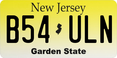 NJ license plate B54ULN