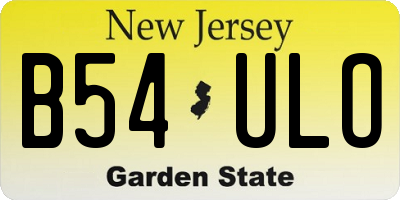 NJ license plate B54ULO