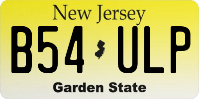 NJ license plate B54ULP