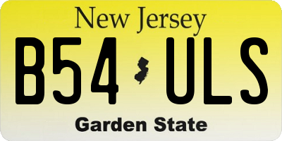 NJ license plate B54ULS