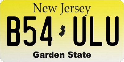 NJ license plate B54ULU