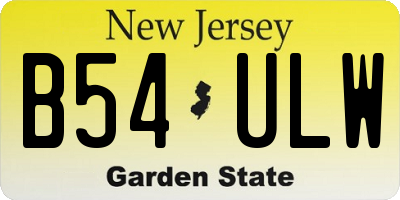 NJ license plate B54ULW