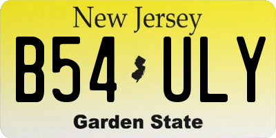 NJ license plate B54ULY