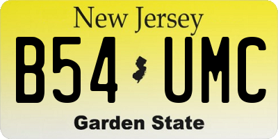 NJ license plate B54UMC