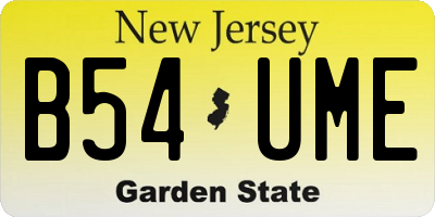NJ license plate B54UME