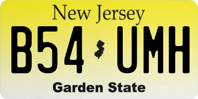 NJ license plate B54UMH