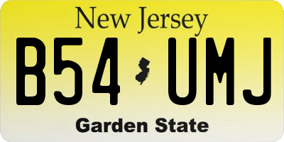 NJ license plate B54UMJ
