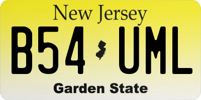 NJ license plate B54UML