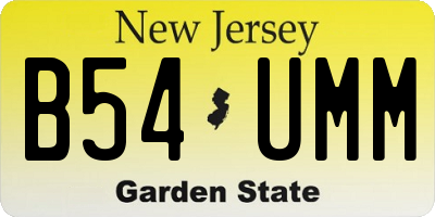 NJ license plate B54UMM
