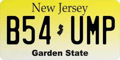 NJ license plate B54UMP