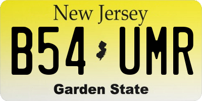 NJ license plate B54UMR