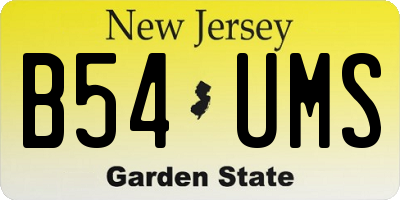 NJ license plate B54UMS