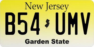 NJ license plate B54UMV