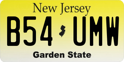 NJ license plate B54UMW