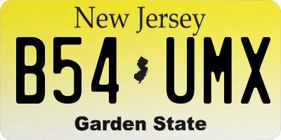 NJ license plate B54UMX