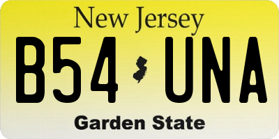 NJ license plate B54UNA