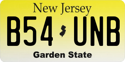 NJ license plate B54UNB