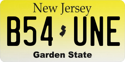 NJ license plate B54UNE