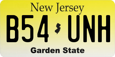 NJ license plate B54UNH