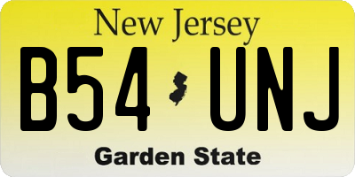 NJ license plate B54UNJ