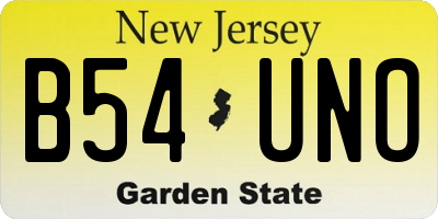 NJ license plate B54UNO