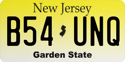 NJ license plate B54UNQ