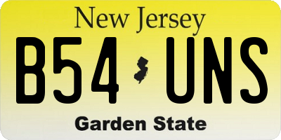 NJ license plate B54UNS
