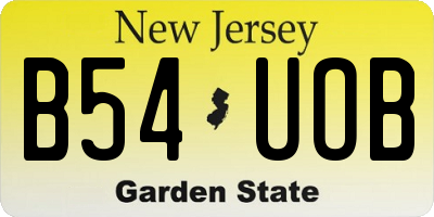 NJ license plate B54UOB