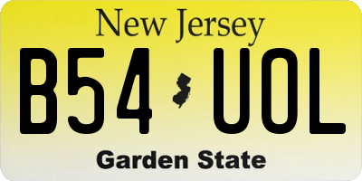 NJ license plate B54UOL