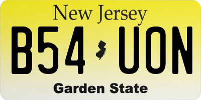 NJ license plate B54UON