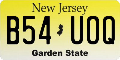 NJ license plate B54UOQ