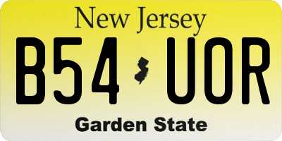 NJ license plate B54UOR