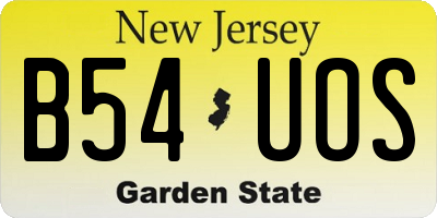 NJ license plate B54UOS