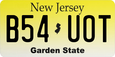 NJ license plate B54UOT