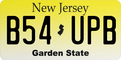 NJ license plate B54UPB