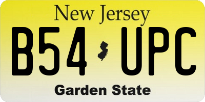 NJ license plate B54UPC