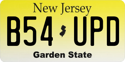 NJ license plate B54UPD