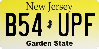 NJ license plate B54UPF