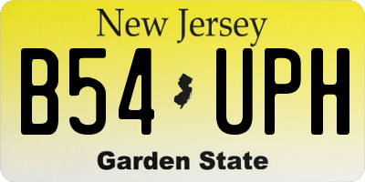 NJ license plate B54UPH